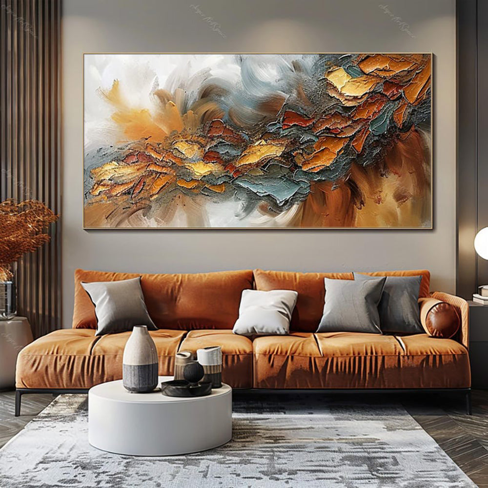 Large Hand-painted Knife Colorful Oil Paintings Abstract Canvas Textured Poster Wall Art Pictures Modern Room Decor Home Decoration